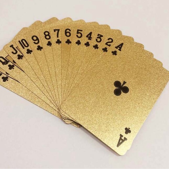 ♥️♣️♦️♠️ LET’S PLAY❗️ GOLD FOIL WATERPROOF PLAYING CARDS❗️♠️♦️♣️♥️ - Picture 4 of 9